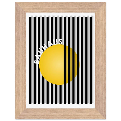 Bauhaus Yellow Circle Wall Art with Modern Stripes - Vibrantwalls