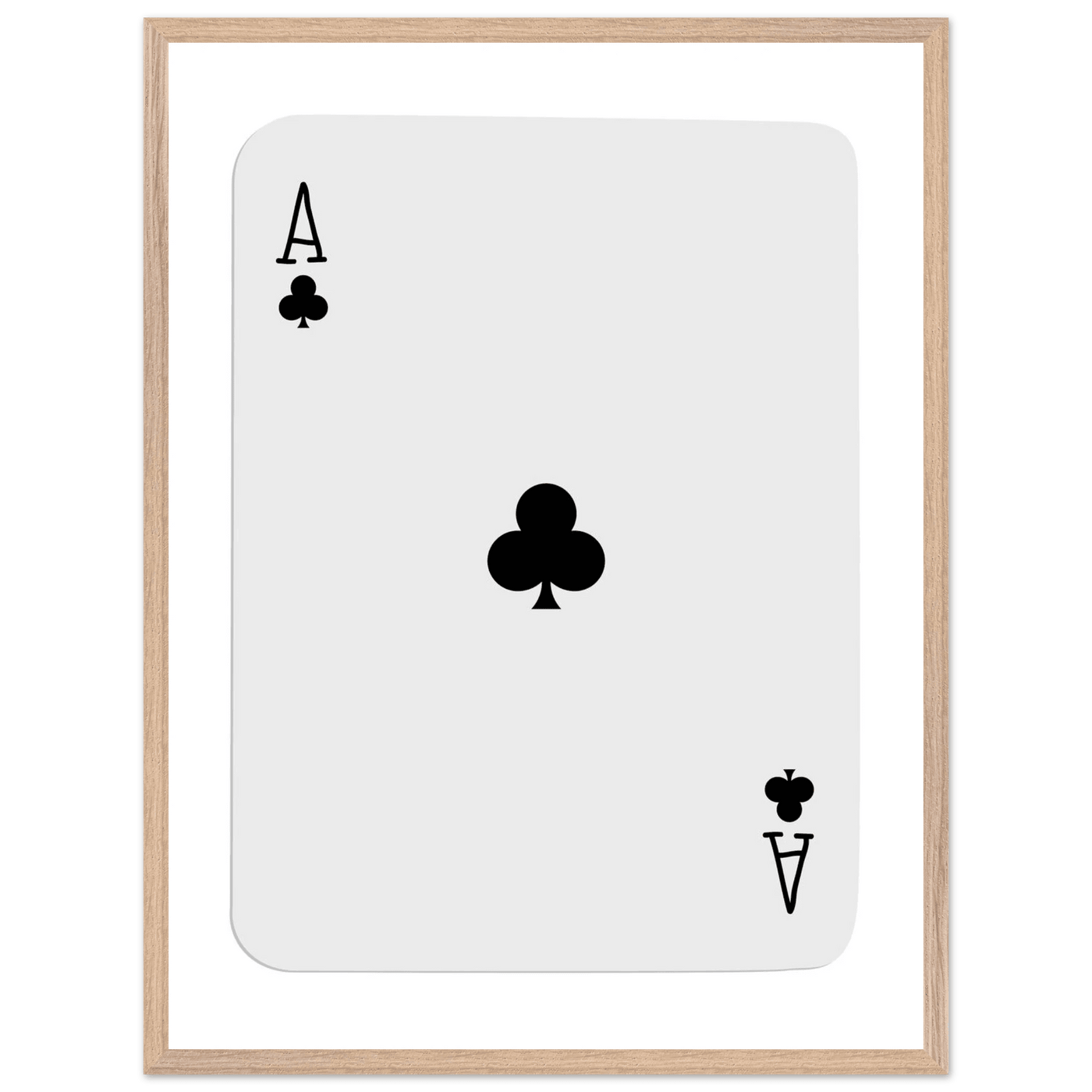 Ace of Clubs Poker Card Print - Elegant Framed Wall Art, Eco-Friendly Wood Frame & Multiple Sizes - Vibrantwalls