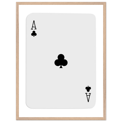 Ace of Clubs Poker Card Print - Elegant Framed Wall Art, Eco-Friendly Wood Frame & Multiple Sizes - Vibrantwalls