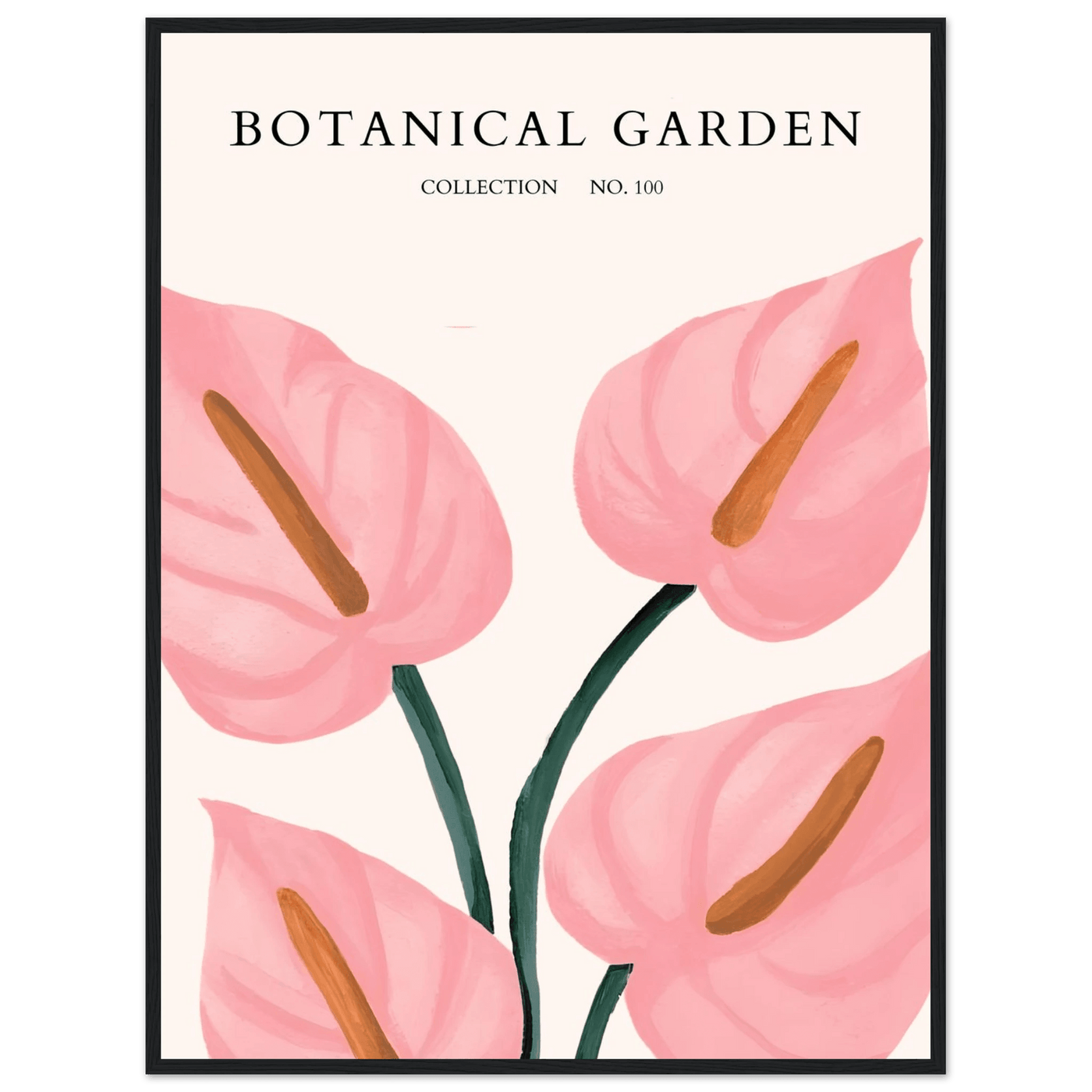 Botanical Garden Framed Poster – Pink Anthurium Bloom Art Print | Elegant & Ready-to-Hang - Vibrantwalls