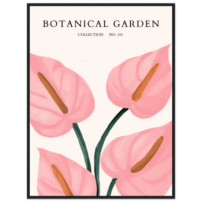 Botanical Garden Framed Poster – Pink Anthurium Bloom Art Print | Elegant & Ready-to-Hang - Vibrantwalls