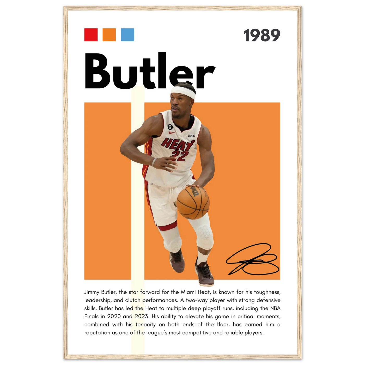 Jimmy Butler Heat Culture Miami Framed Poster 60x90 cm 24x36″ Wood frame Vibrantwalls