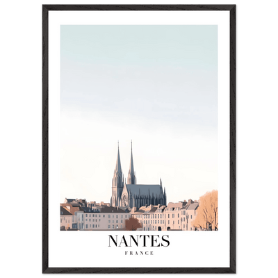 Nantes France Cathedral Framed Poster - Minimalist Travel Wall Art in Your Choice of Size & Frame - Vibrantwalls