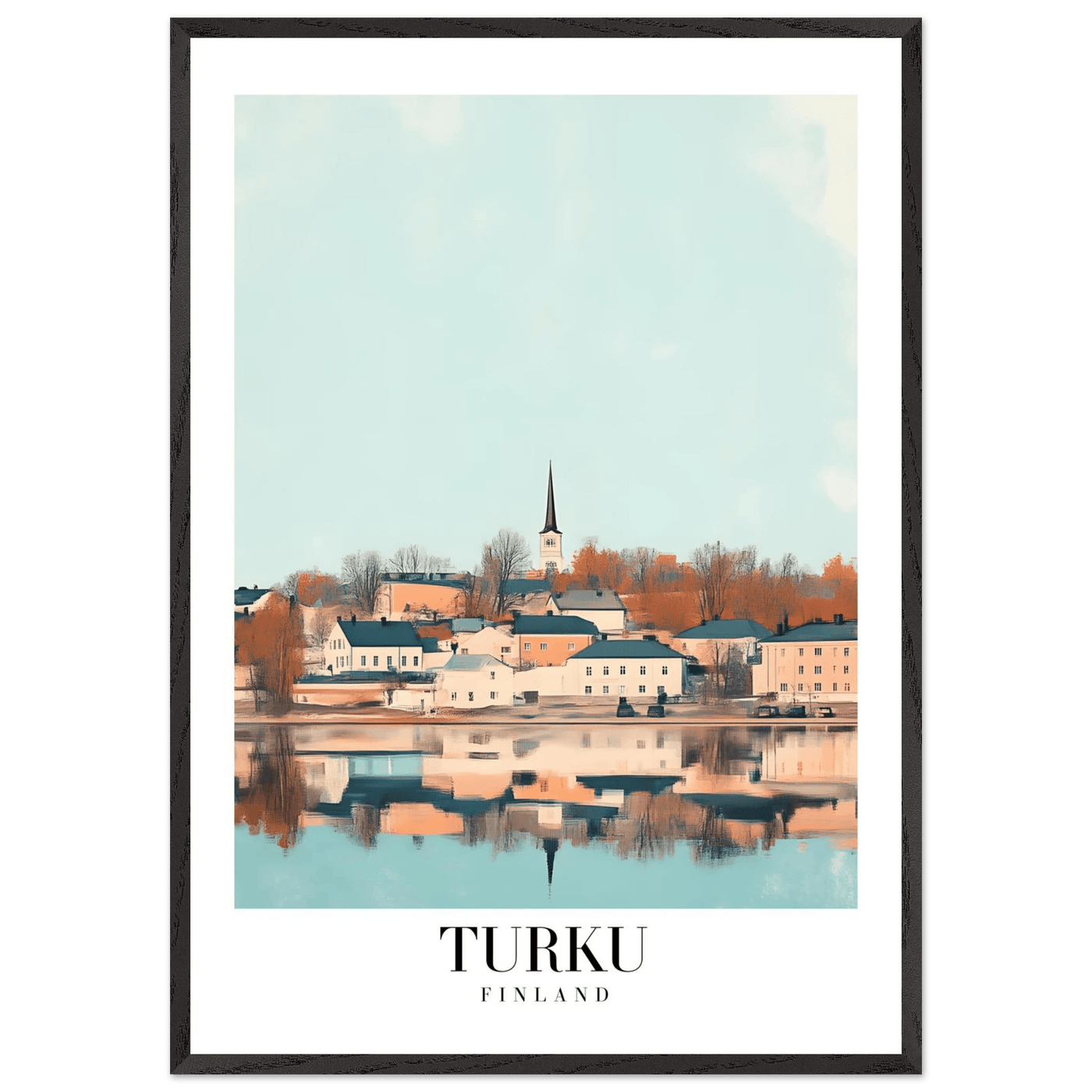 Turku Finland Framed Poster – Serene Nordic Travel Wall Art with Wooden Frame - Vibrantwalls