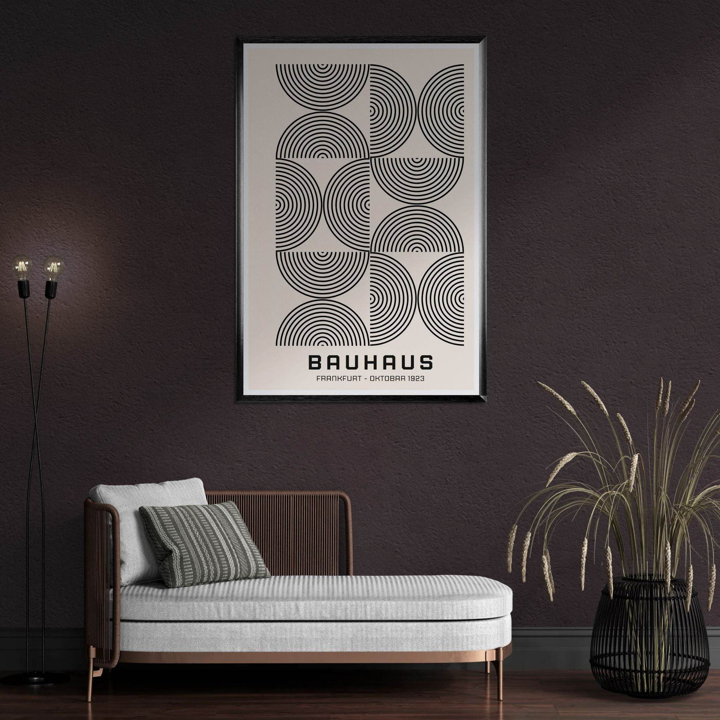 Bauhaus 1923 Navy & Beige - Vibrantwalls