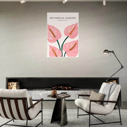 Botanical Garden Framed Poster – Pink Anthurium Bloom Art Print | Elegant & Ready-to-Hang - Vibrantwalls