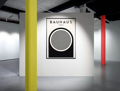 Bauhaus Black and White Art - Concentric Circle Design - Vibrantwalls