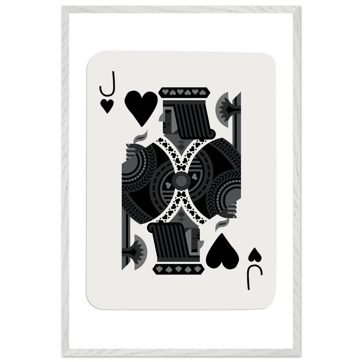 Minimalist Jack of Spades Poker Card Print - Mounted Framed Eco-Friendly Art, Various Sizes & Finishes - Vibrantwalls