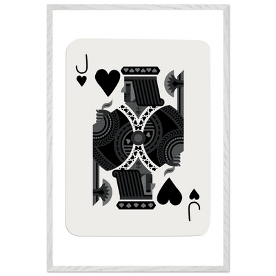 Minimalist Jack of Spades Poker Card Print - Mounted Framed Eco-Friendly Art, Various Sizes & Finishes - Vibrantwalls
