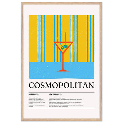 Cosmopolitan Cocktail Recipe City Chic Bar Print - Vibrantwalls