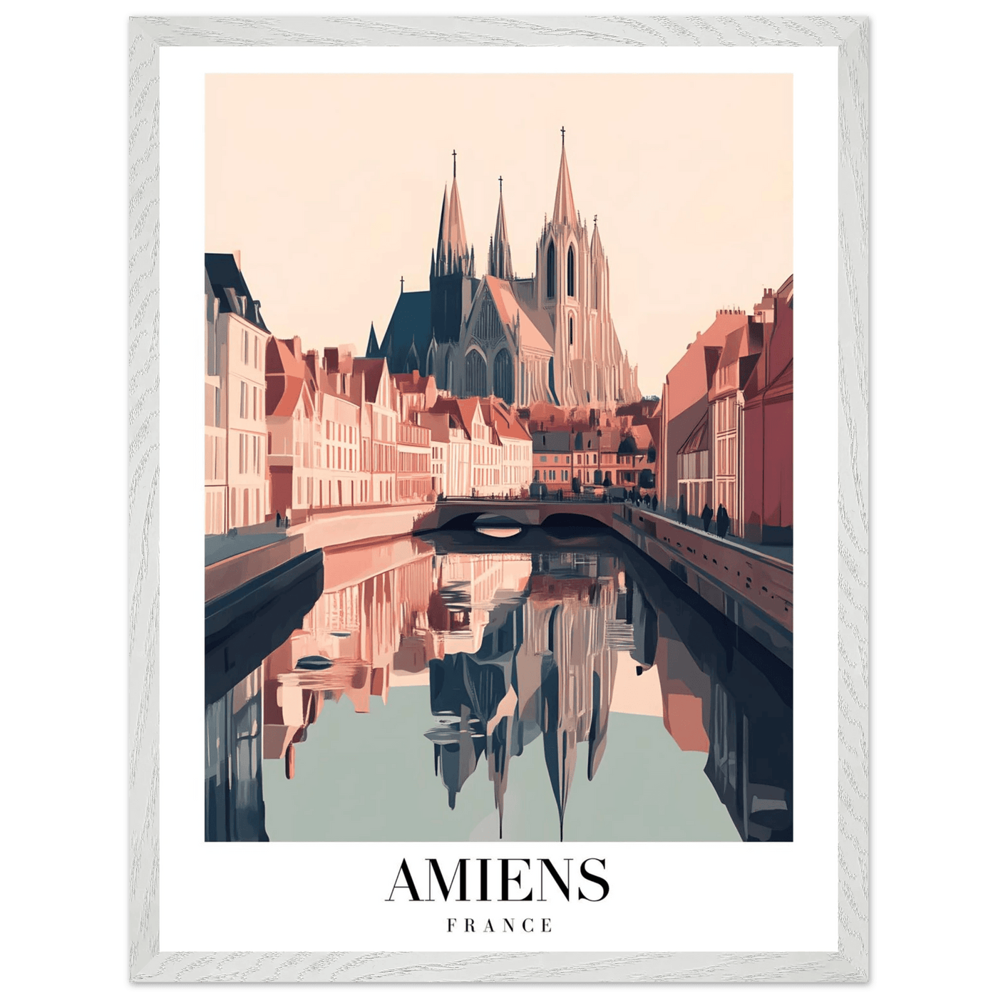 Amiens France Framed Poster – Vintage Travel Wall Art with Wooden Frame - Vibrantwalls