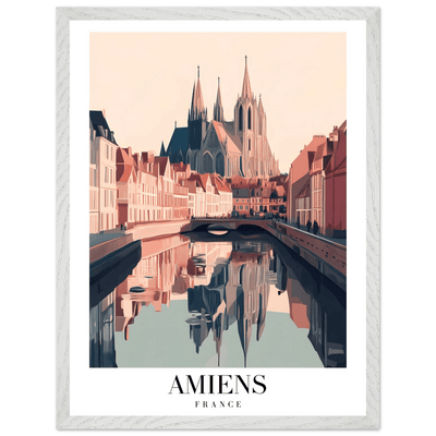 Amiens France Framed Poster – Vintage Travel Wall Art with Wooden Frame - Vibrantwalls