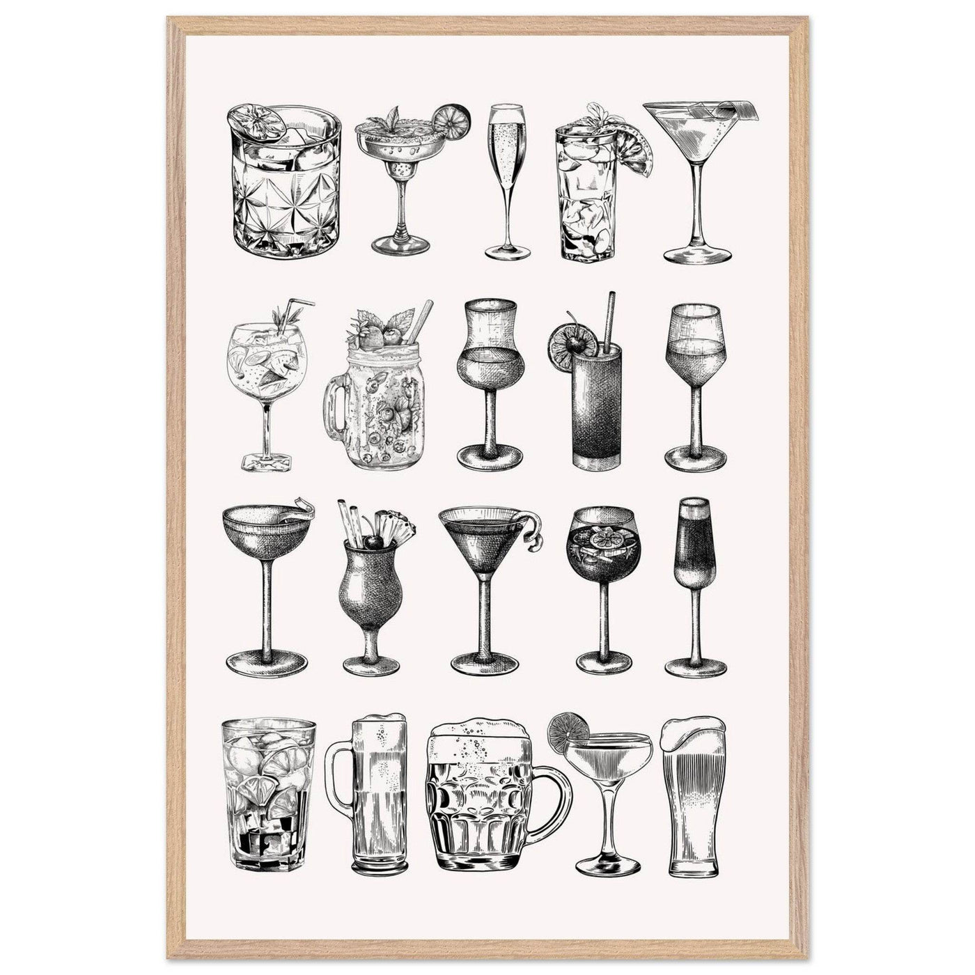 Gin Tonic Cocktail Recipe Vintage Style Art - Vibrantwalls