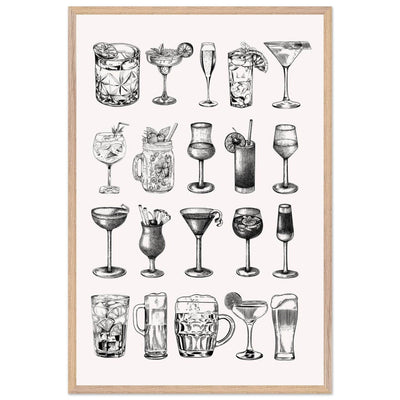 Gin Tonic Cocktail Recipe Vintage Style Art - Vibrantwalls