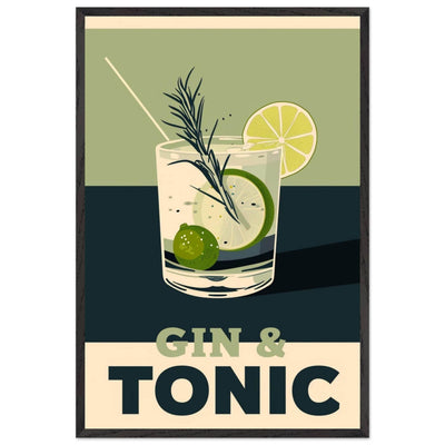 Gin Tonic Cocktail Recipe Contemporary Bar Poster - Vibrantwalls