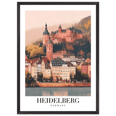 Heidelberg Germany Framed Poster – Vintage Travel Wall Art in Warm Autumn Hues - Vibrantwalls