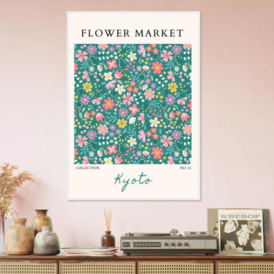 Kyoto Flower Market Framed Poster – Whimsical Floral Art Print for a Touch of Spring | Ready-to-Hang Decor - Vibrantwalls