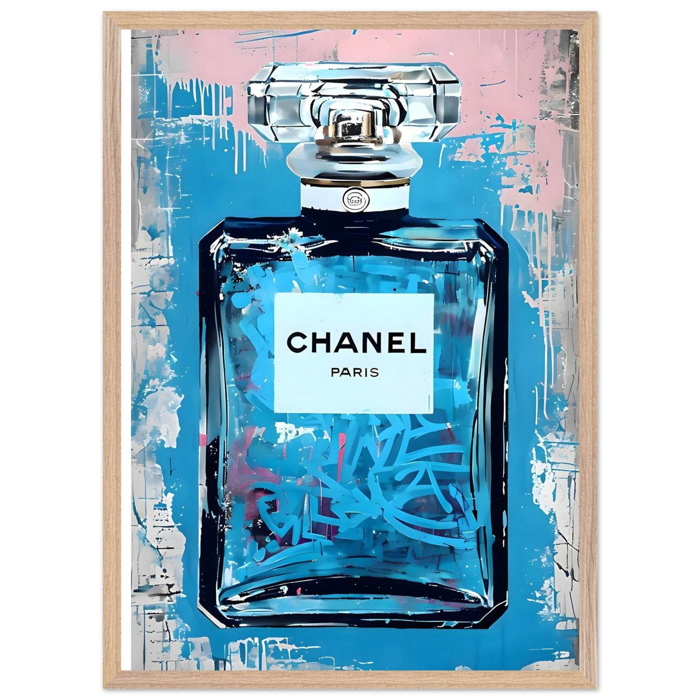 Abstract Chanel No. 5 Art Print in Mounted Frame - Iconic Glamour for Modern Decor - Vibrantwalls