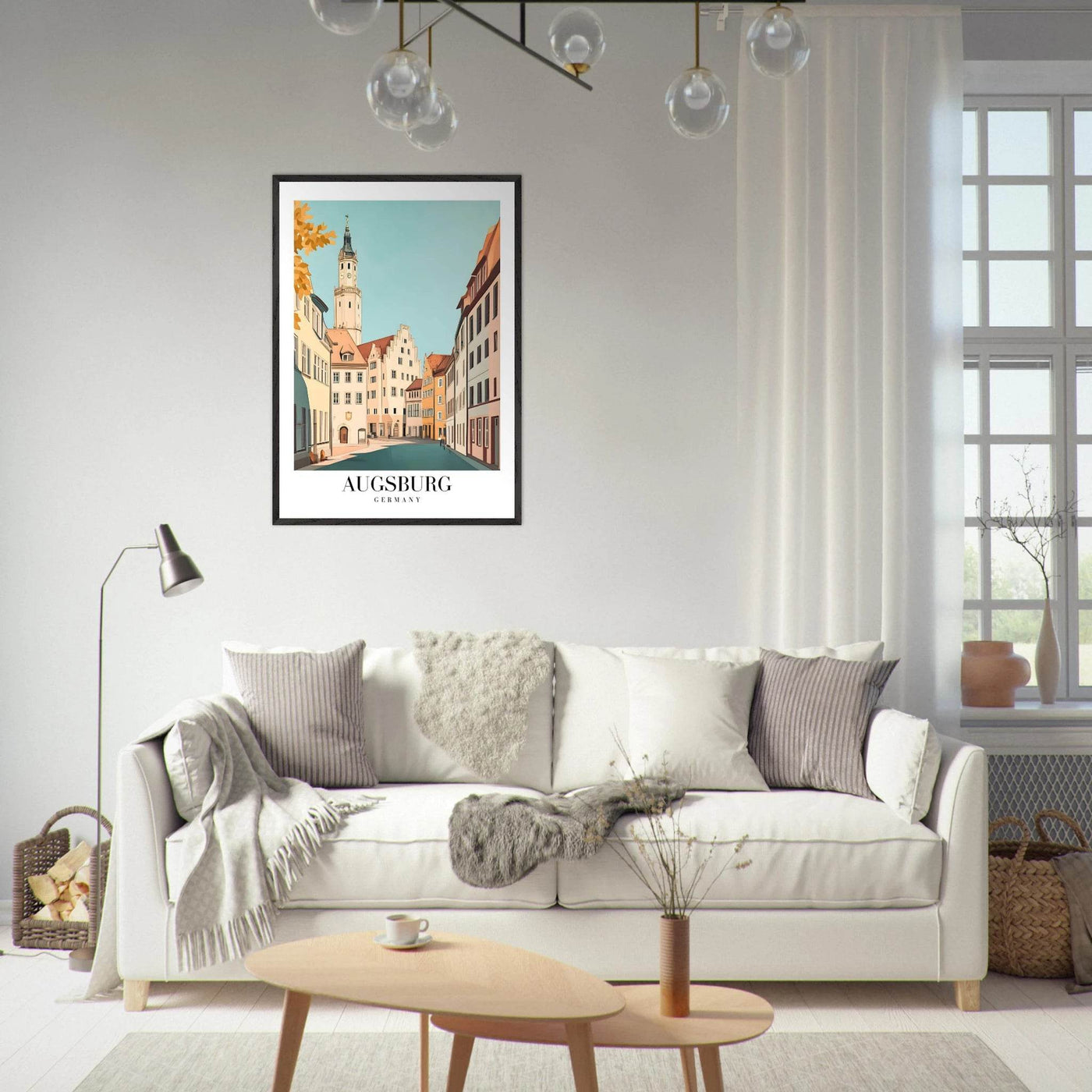 Augsburg Germany Framed Poster – Vintage European Cityscape Wall Art with Wooden Frame in Various Sizes - Vibrantwalls