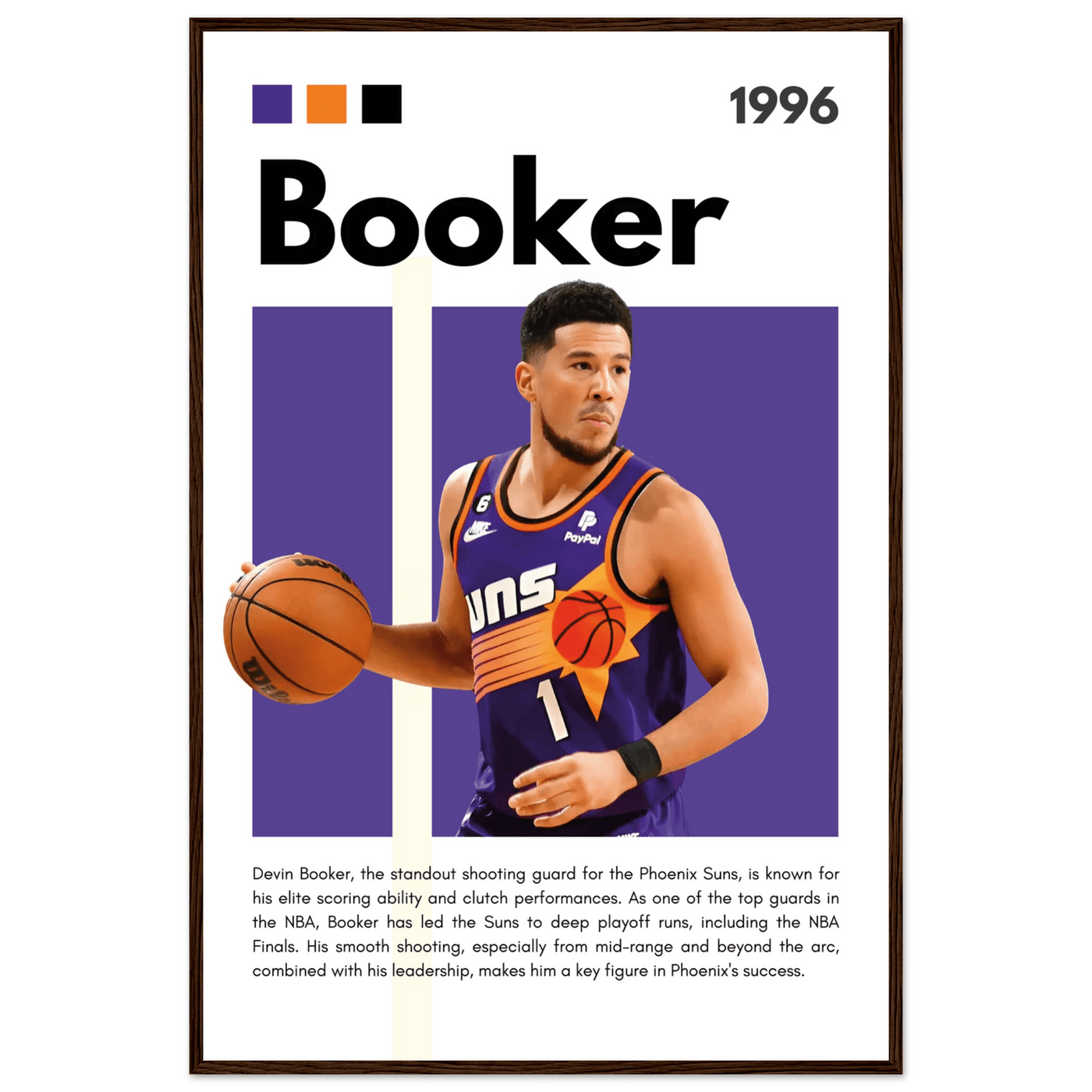 Devin Booker Phoenix Suns Modern Art Print - Vibrantwalls