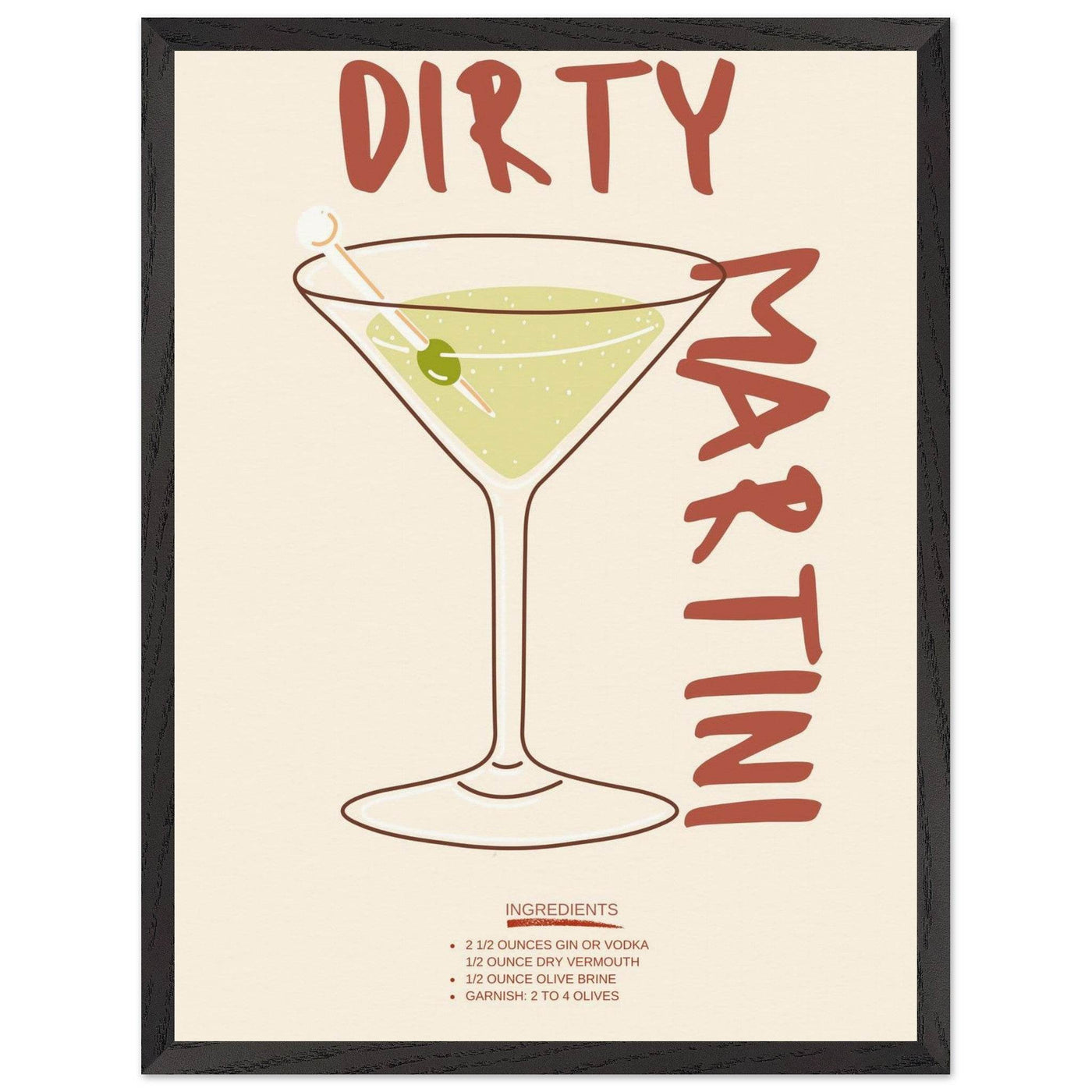 Dirty Martini Cocktail - Vibrantwalls