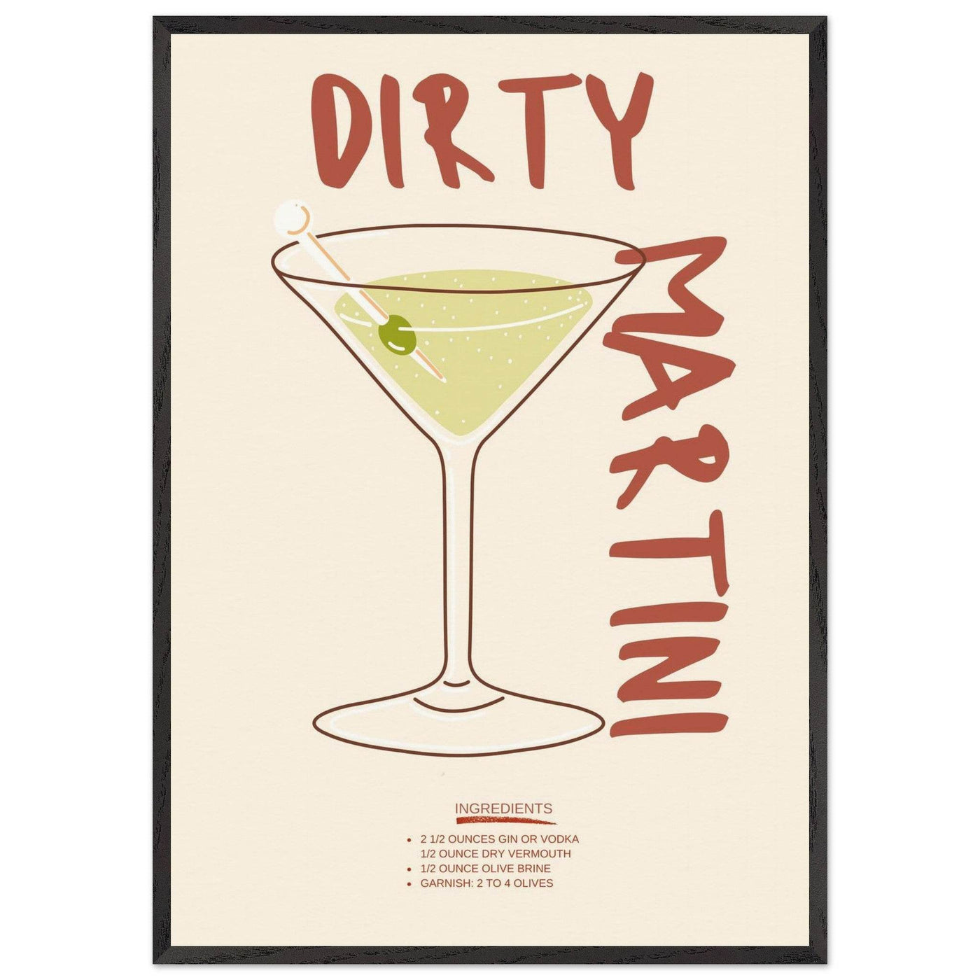 Dirty Martini Cocktail - Vibrantwalls