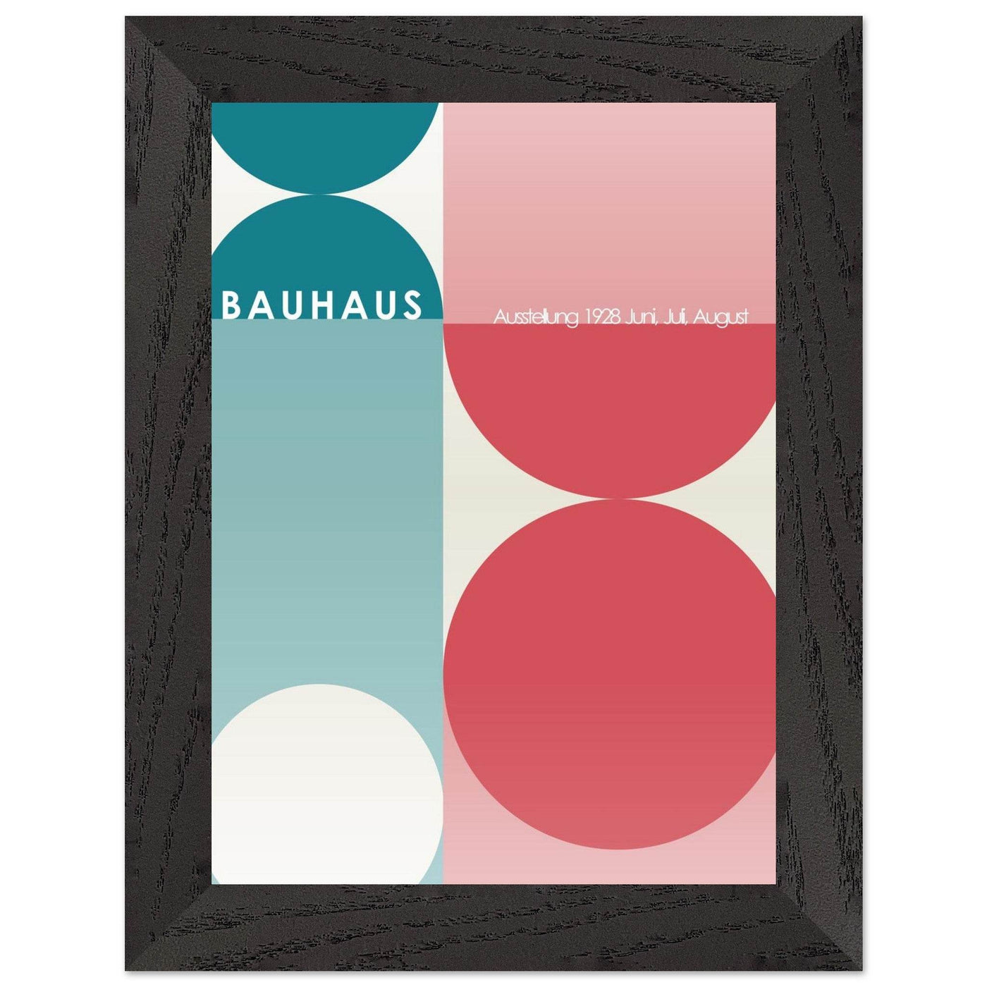 Bauhaus Retro Art Print in Teal and Coral for Unique Retro Decor - Vibrantwalls
