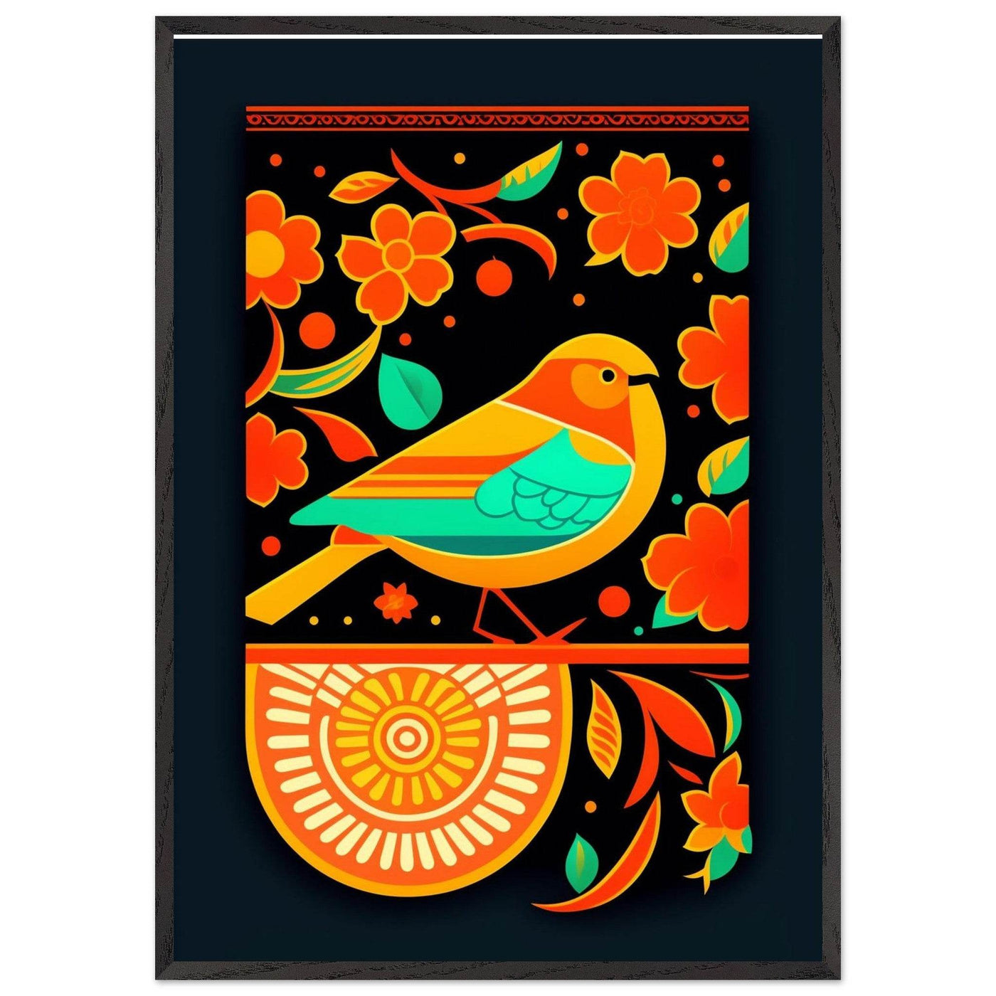 Vibrant Folk Bird Art - Vibrantwalls