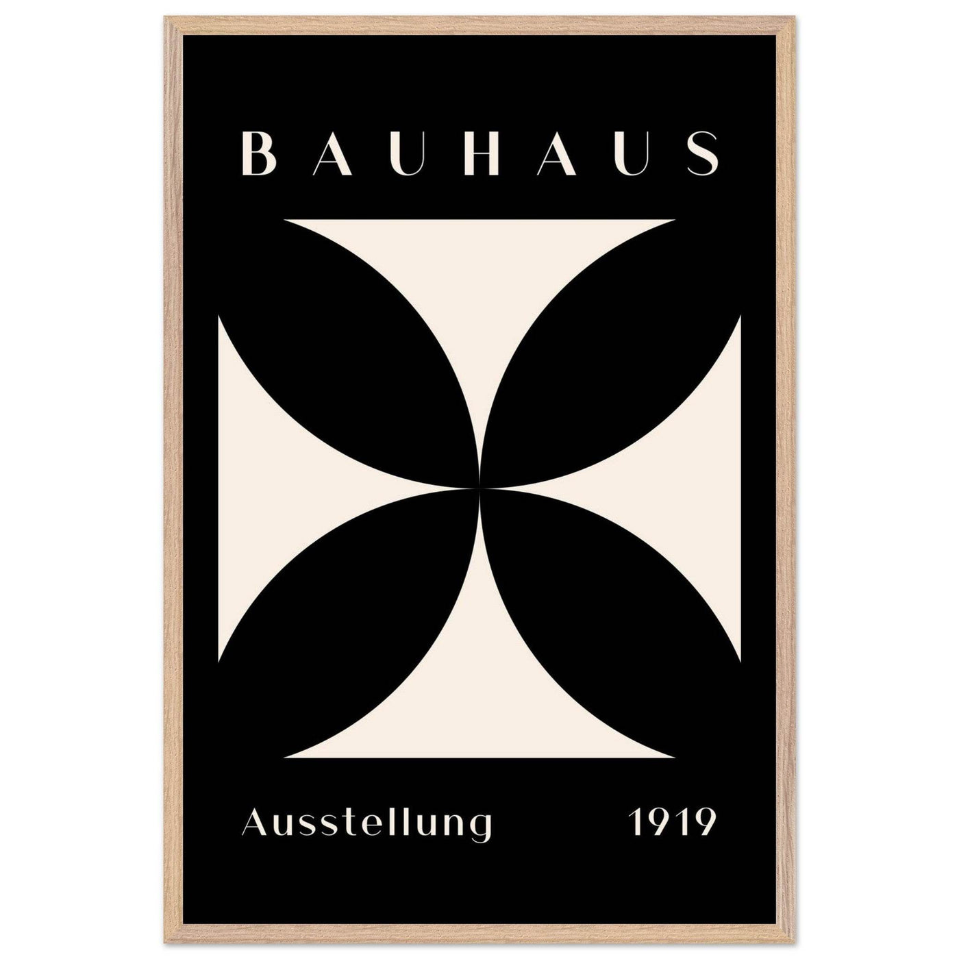 Bauhaus Ausstellung 1919 Black & Cream Minimalist - Vibrantwalls