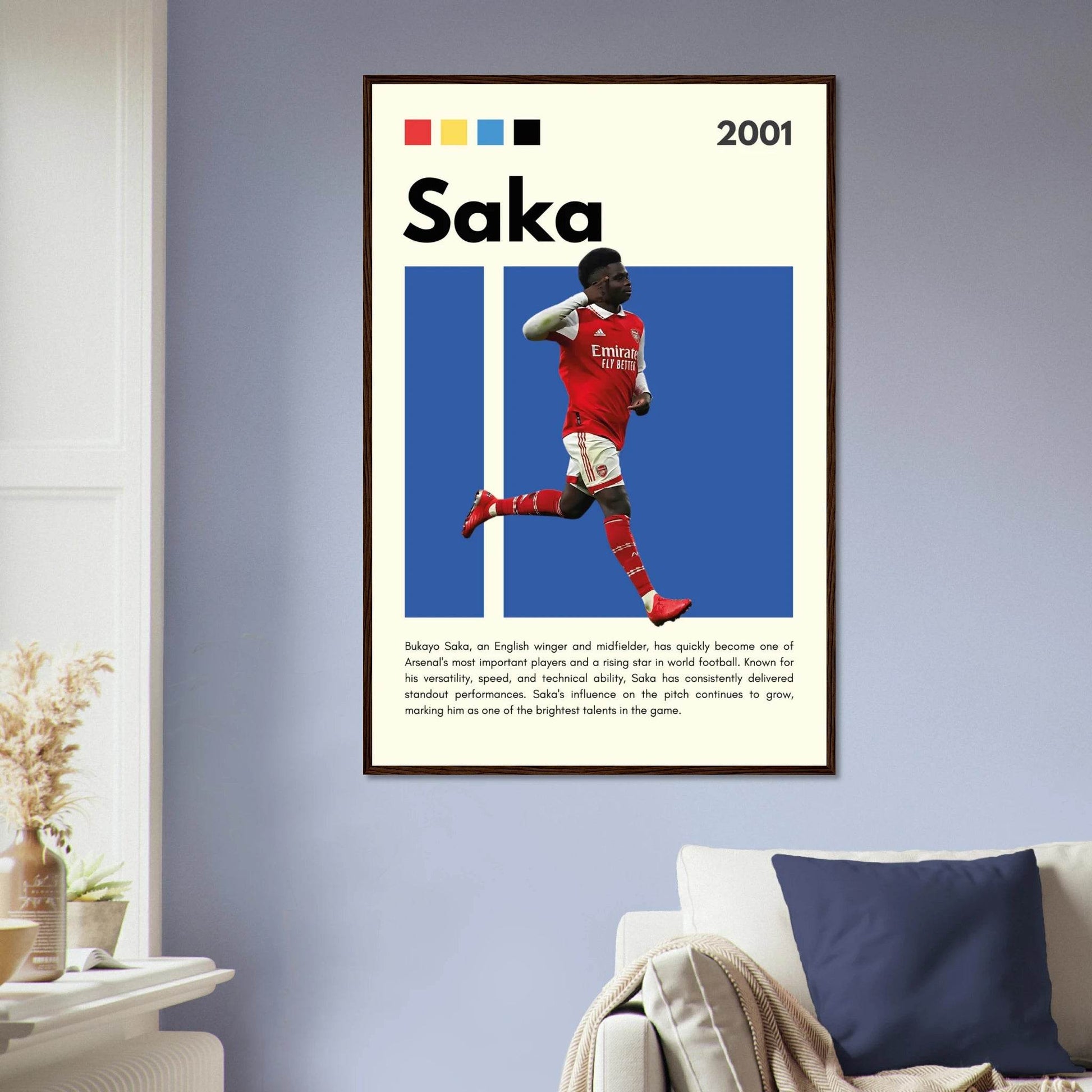 Bukayo Saka Arsenal Football Legends Poster Wall Art - Vibrantwalls