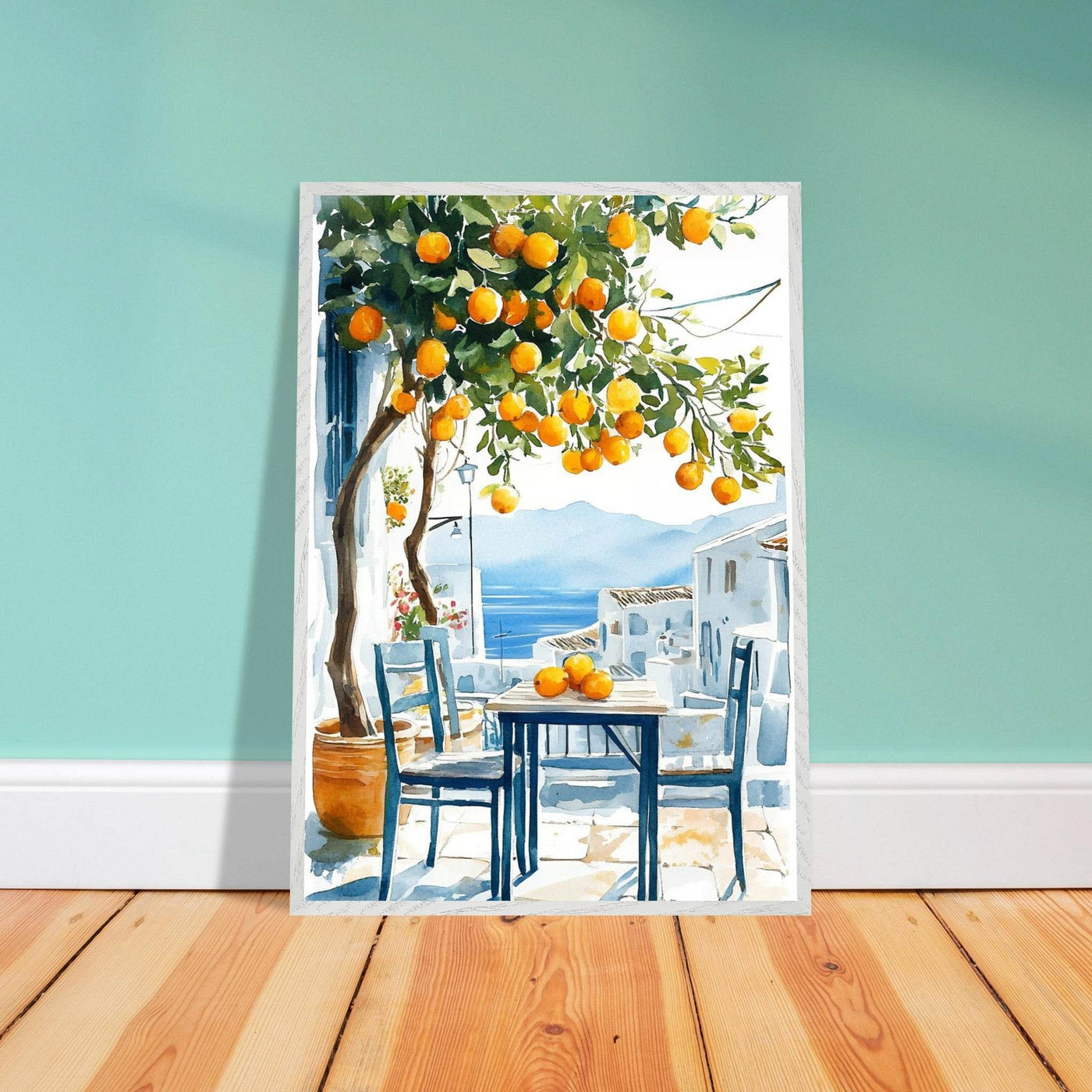Mediterranean Lemon Tree Decor with Sea View Charm - Vibrantwalls