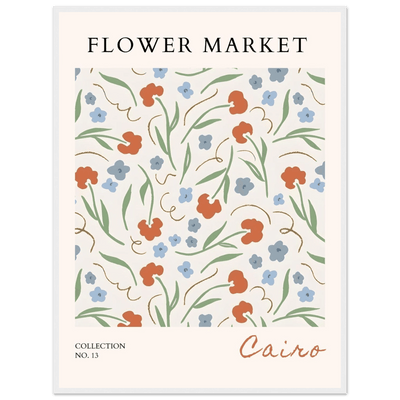 Flower Market Cairo Framed Poster – Abstract Floral Art Print | Earthy Tones & Ready-to-Hang Decor - Vibrantwalls