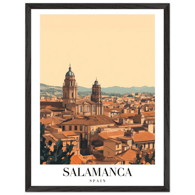 Salamanca Spain Framed Poster – Warm Hues Vintage Travel Wall Art with Wooden Frame - Vibrantwalls