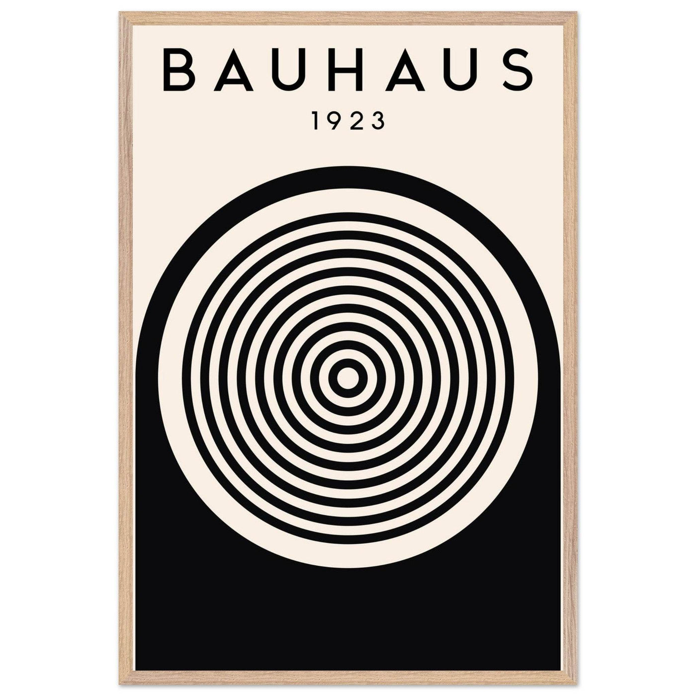 Bauhaus Black and White Art - Concentric Circle Design - Vibrantwalls