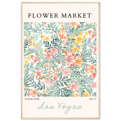Flower Market Collection Framed Poster – Las Vegas Botanical Bliss Print | Ready-to-Hang Floral Art - Vibrantwalls