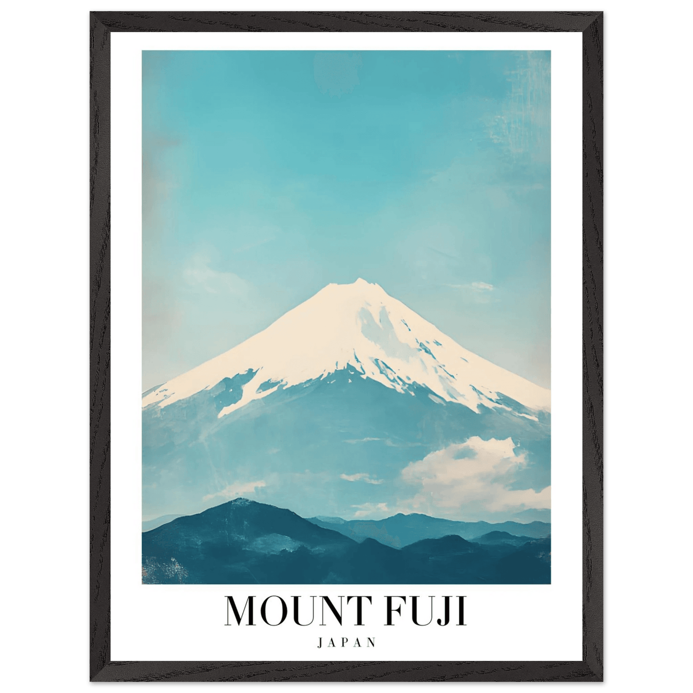 Mount Fuji Japan Framed Poster – Serene Vintage Travel Wall Art with Wooden Frame - Vibrantwalls