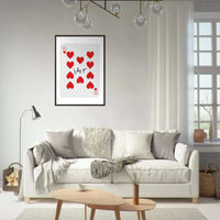 Lucky You - Ten of Hearts Playing Card Framed Poster Art, Eco-Friendly Wood Frame - Vibrantwalls