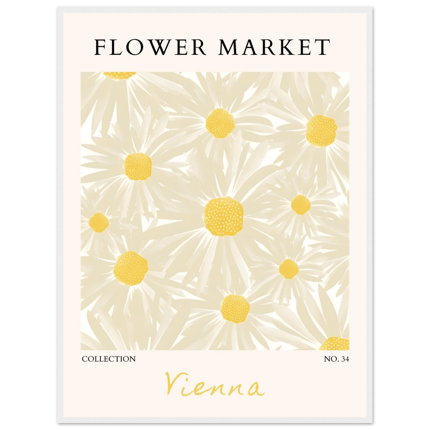 Flower Market Vienna Collection Framed Poster – Daisy Bloom Art Print | Ready-to-Hang Floral Decor - Vibrantwalls