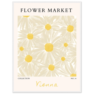 Flower Market Vienna Collection Framed Poster – Daisy Bloom Art Print | Ready-to-Hang Floral Decor - Vibrantwalls