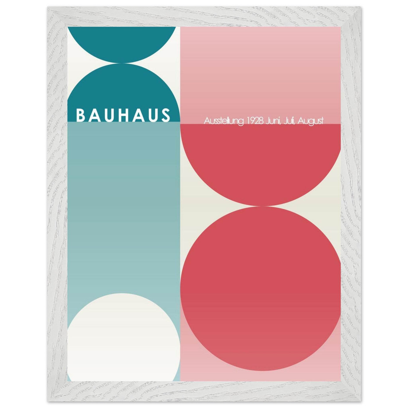 Bauhaus Retro Art Print in Teal and Coral for Unique Retro Decor - Vibrantwalls