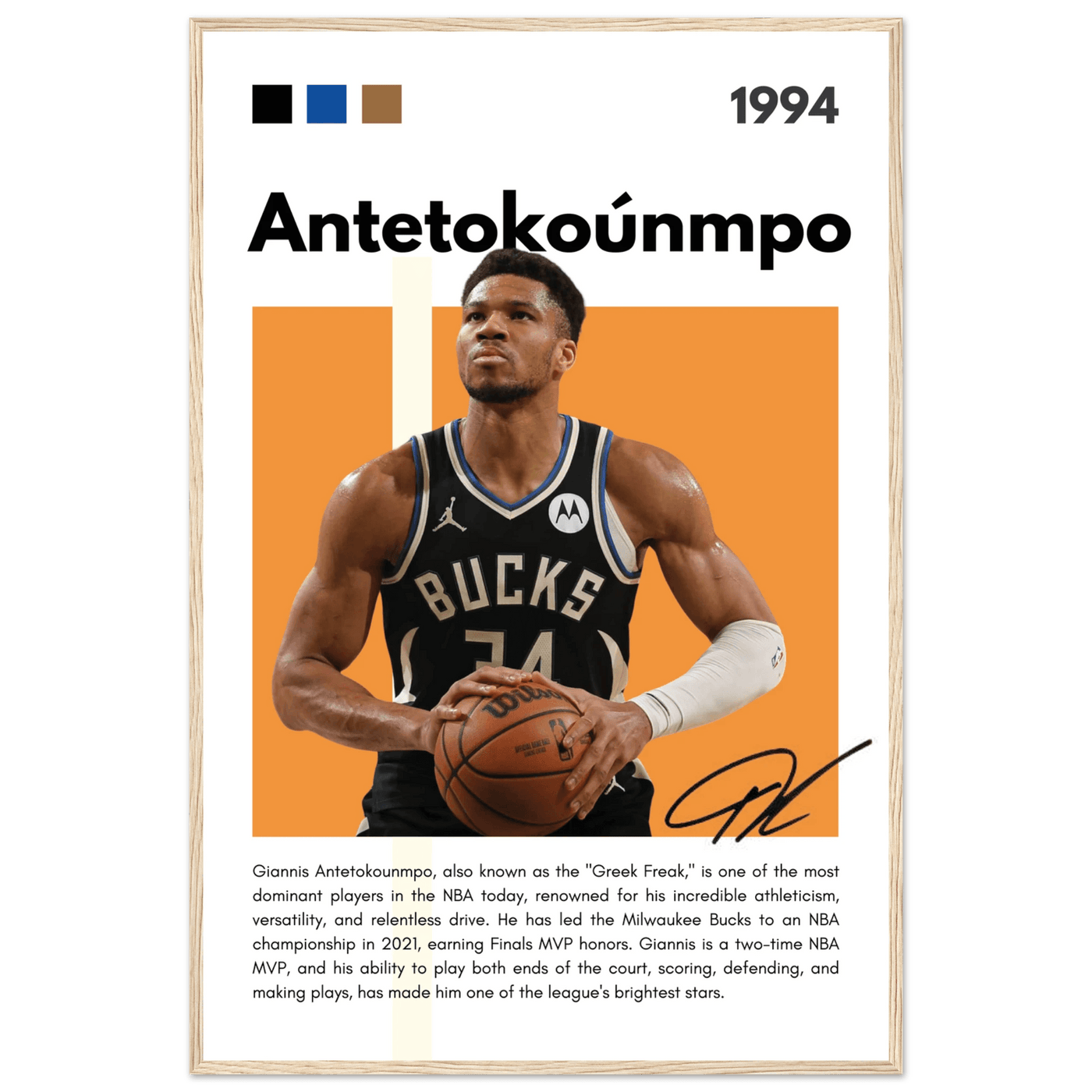 Giannis Antetokounmpo Greek Freak Bucks Poster - Vibrantwalls