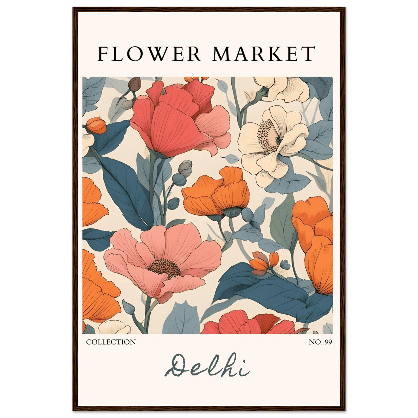 Flower Market Delhi Framed Art Print – Vibrant Botanical & Nature Posters | Ready-to-Hang in Multiple Sizes - Vibrantwalls