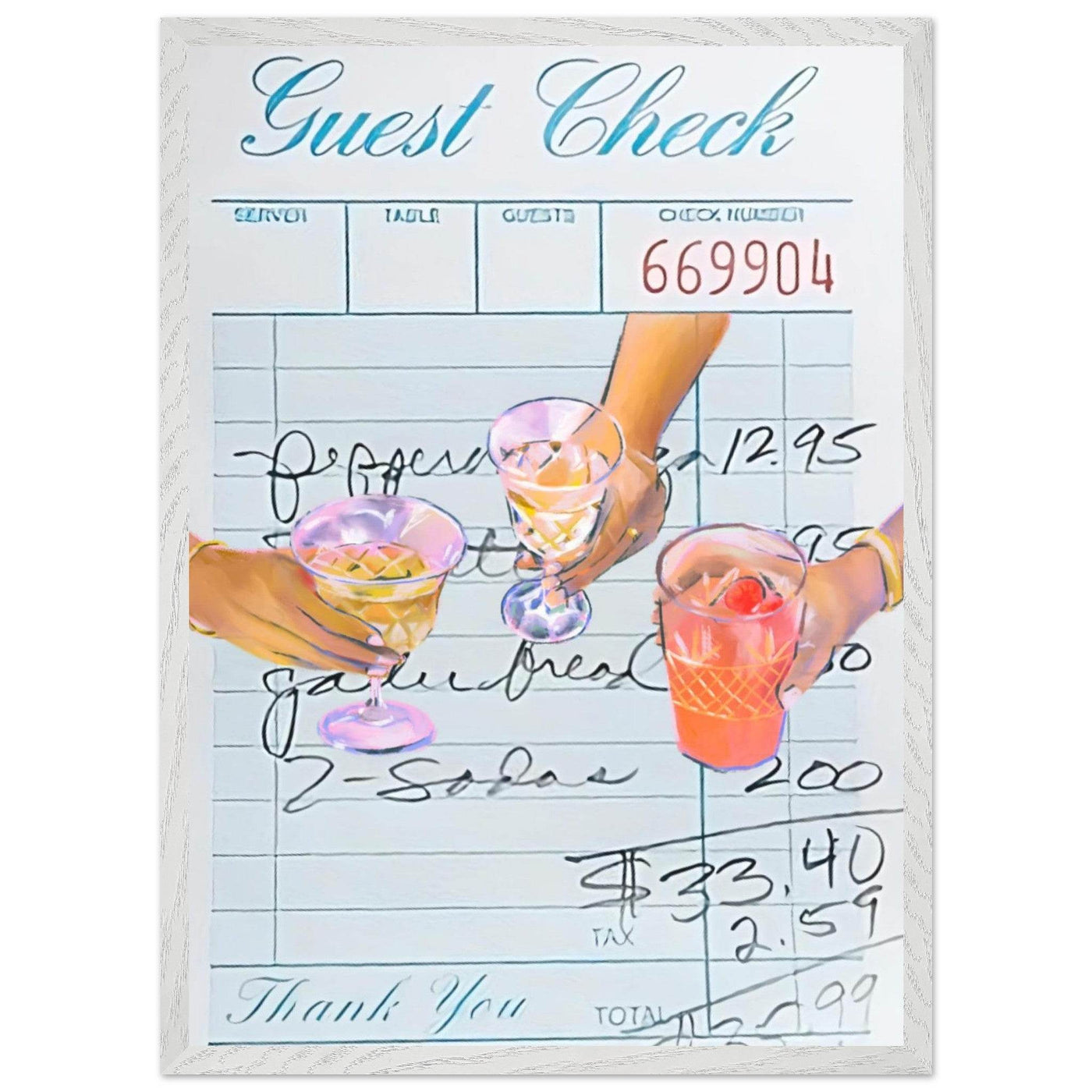 Guest Check Cocktail - Vibrantwalls