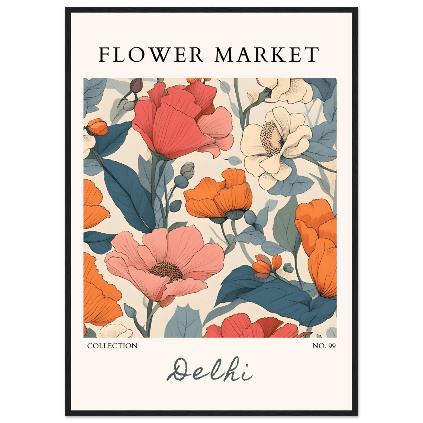 Flower Market Delhi Framed Art Print – Vibrant Botanical & Nature Posters | Ready-to-Hang in Multiple Sizes - Vibrantwalls