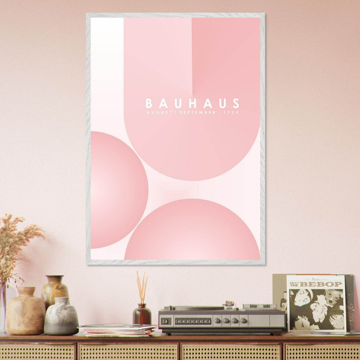 Bauhaus Soft Pink Geometric Design for Contemporary Spaces - Vibrantwalls