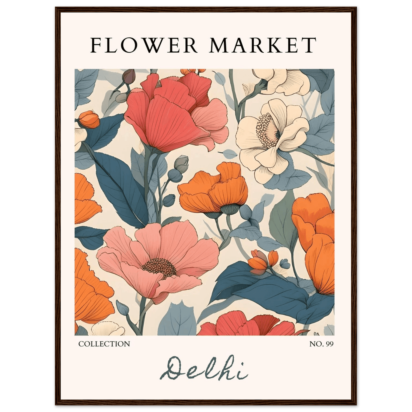 Flower Market Delhi Framed Art Print – Vibrant Botanical & Nature Posters | Ready-to-Hang in Multiple Sizes - Vibrantwalls