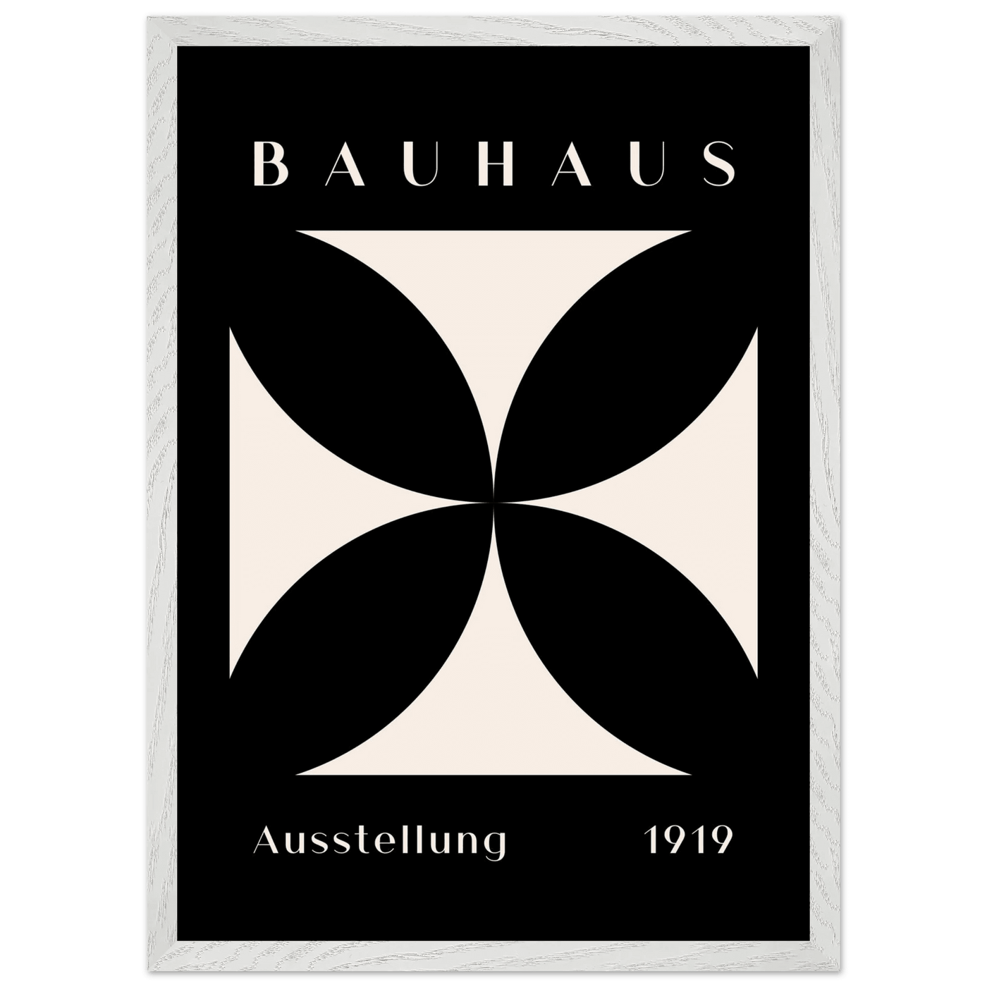 Bauhaus Ausstellung 1919 Black & Cream Minimalist - Vibrantwalls