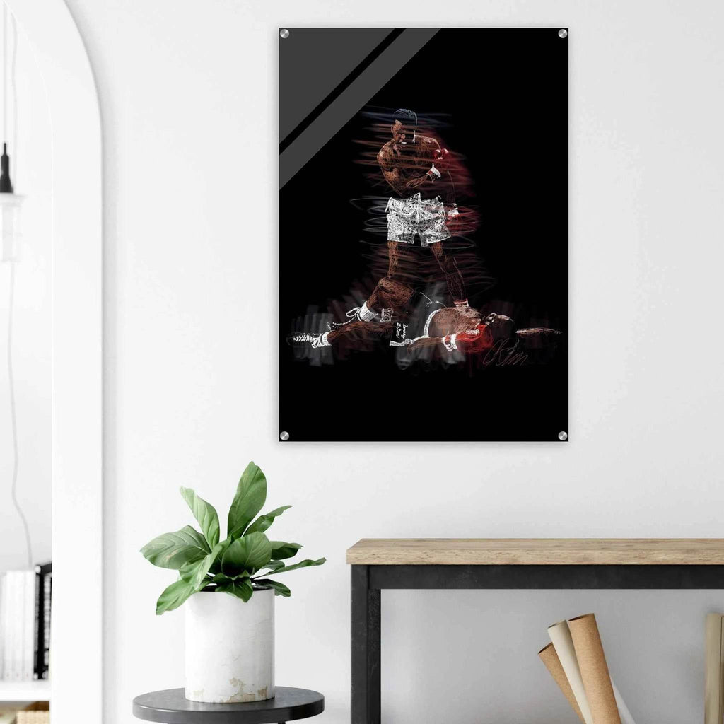 Muhammad Ali K.O. Acrylic Print – Dynamic, Iconic, Modern Sports Wall Art - Vibrantwalls
