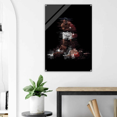Muhammad Ali K.O. Acrylic Print – Dynamic, Iconic, Modern Sports Wall Art - Vibrantwalls