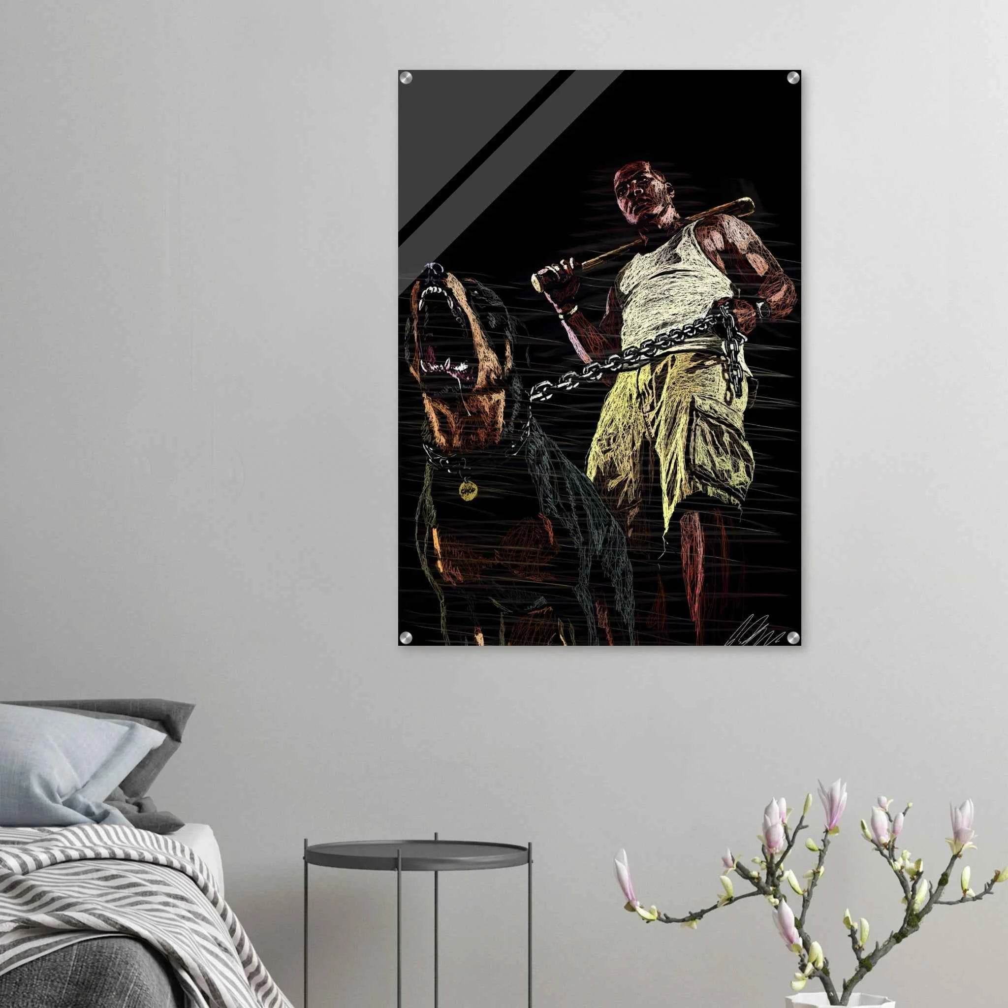 Connor McGregor & Rottweiler Sketch Acrylic Print – Dynamic, Modern, Conversation-Starting Wall Art - Vibrantwalls